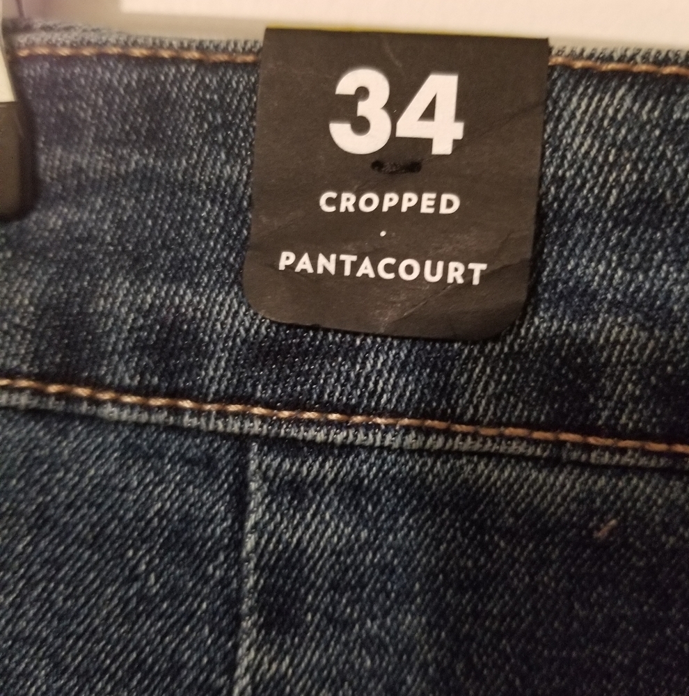 SOLD - WIDE LEG CAPRI DENIM PANTS - Picture 8 of 10
